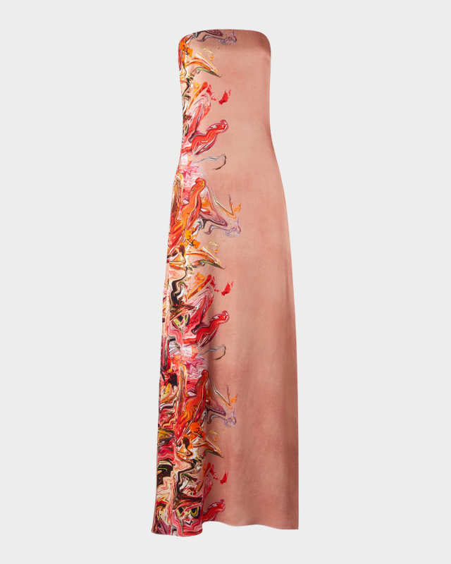 Adalgisa Printed Strapless Maxi Dress
